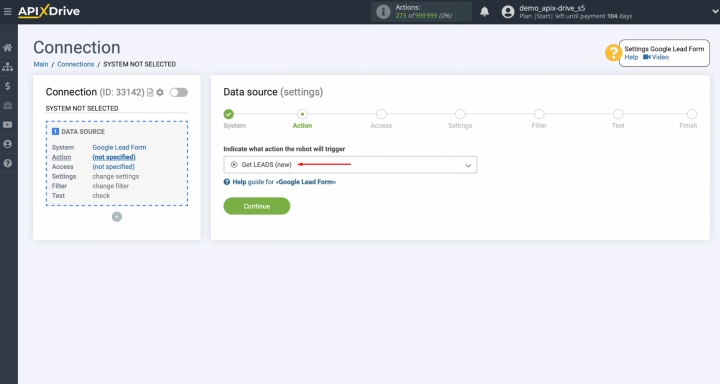 Integración de Google Lead Form y Trello | Seleccionar la acción Integración de Google Lead Form y Trello | Seleccionar la acción