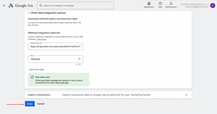 Integración de Google Lead Form y Trello | Haz clic en "Guardar" Integración de Google Lead Form y Trello | Haz clic en "Guardar"