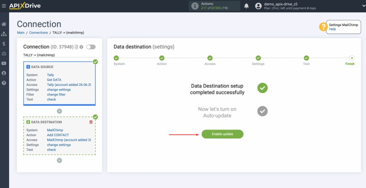 Haga clic en Habilitar actualización Haga clic en Habilitar actualización