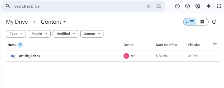 Archivo en Google Drive