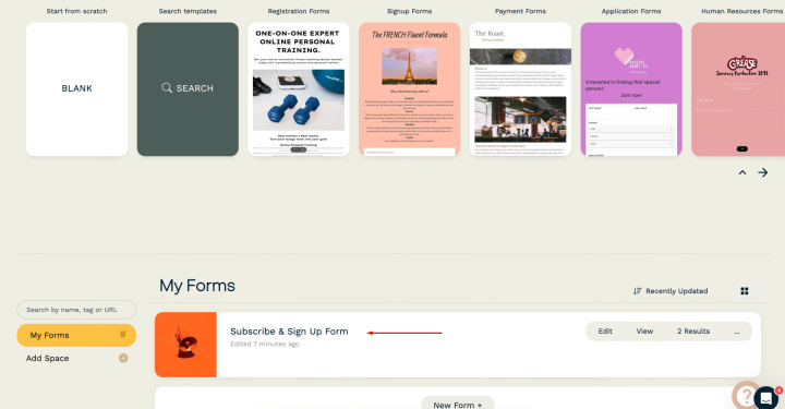 Integración de Paperform y Gmail | Vaya al formulario del que desea recibir datos