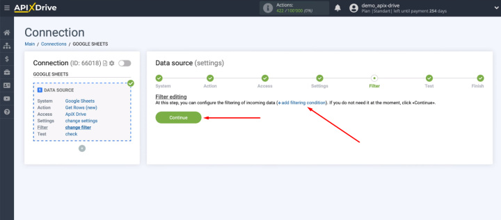 Integración de Google Sheets y Zoho CRM | Omitir el paso de filtrado