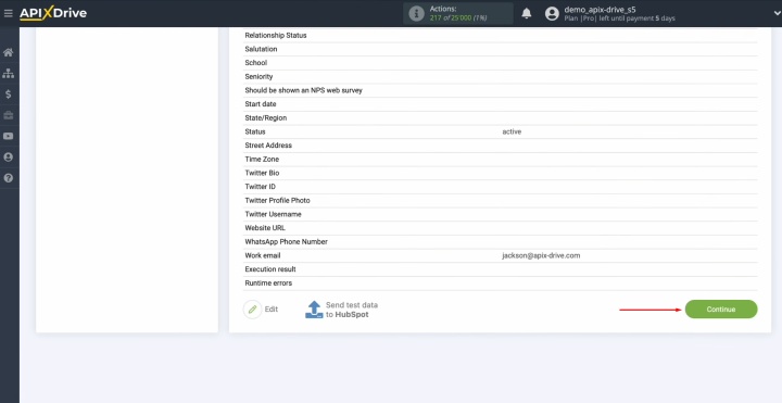 Regresar a ApiX-Drive para continuar con la configuración Regresar a ApiX-Drive para continuar con la configuración