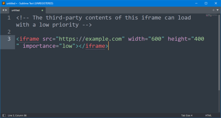 Что дает новый HTML-атрибут Importance | Пример использования Importance в теге iframe<br>