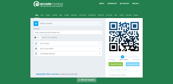 Что такое QR-код и как его создать | Интерфейс сервиса для создания QR-кодов QRCode Monkey
