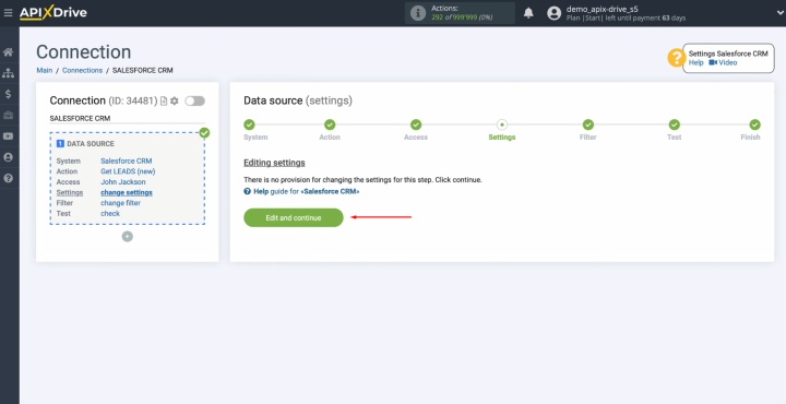 Нажмите кнопку «Edit and continue»