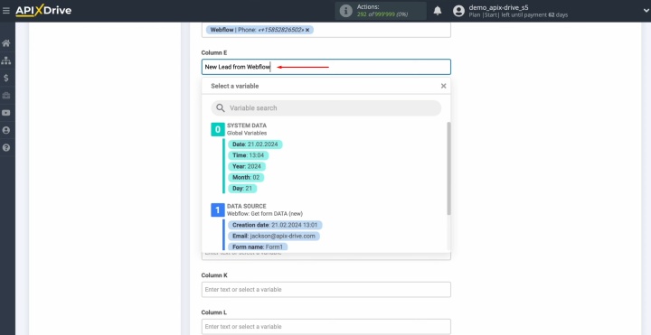 Интеграция Webflow и Google Sheets | Данные можно вводить вручную