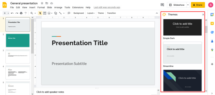 Огляд Google Slides | Вибір теми<br>