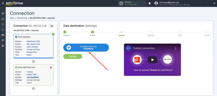 Інтеграція Salesforce і Todoist | Підключіть обліковий запис Todoist