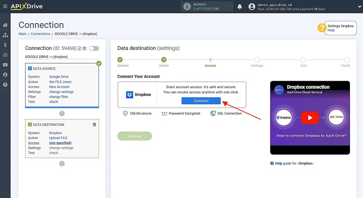 Підключіть свій обліковий запис Dropbox