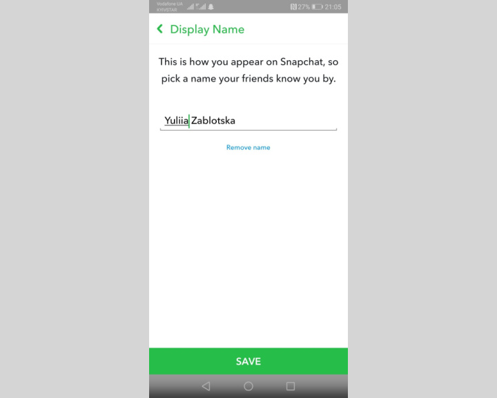 Як змінити ім'я користувача Snapchat | Видалити ім'я
