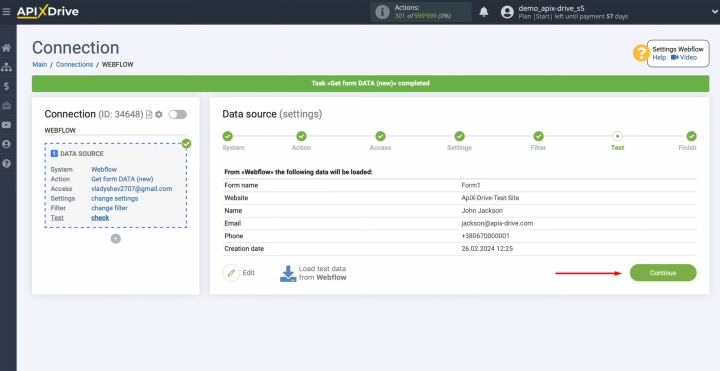 Натисніть Continue