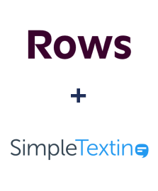 Einbindung von Rows und SimpleTexting