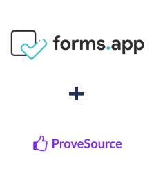 Integration of forms.app and ProveSource