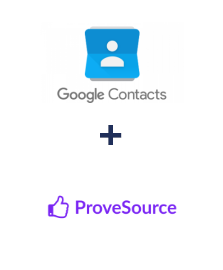 Integration of Google Contacts and ProveSource